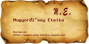 Mogyoróssy Etelka névjegykártya