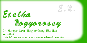 etelka mogyorossy business card