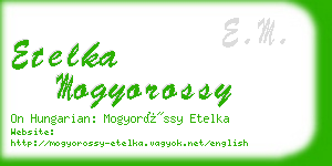 etelka mogyorossy business card